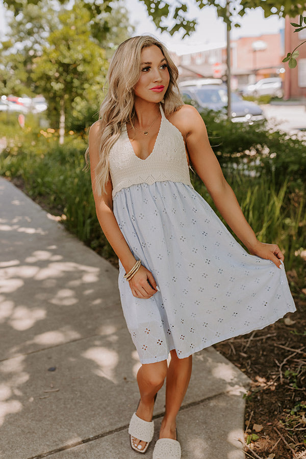 Eye Catcher Eyelet Mini Dress Image - 5