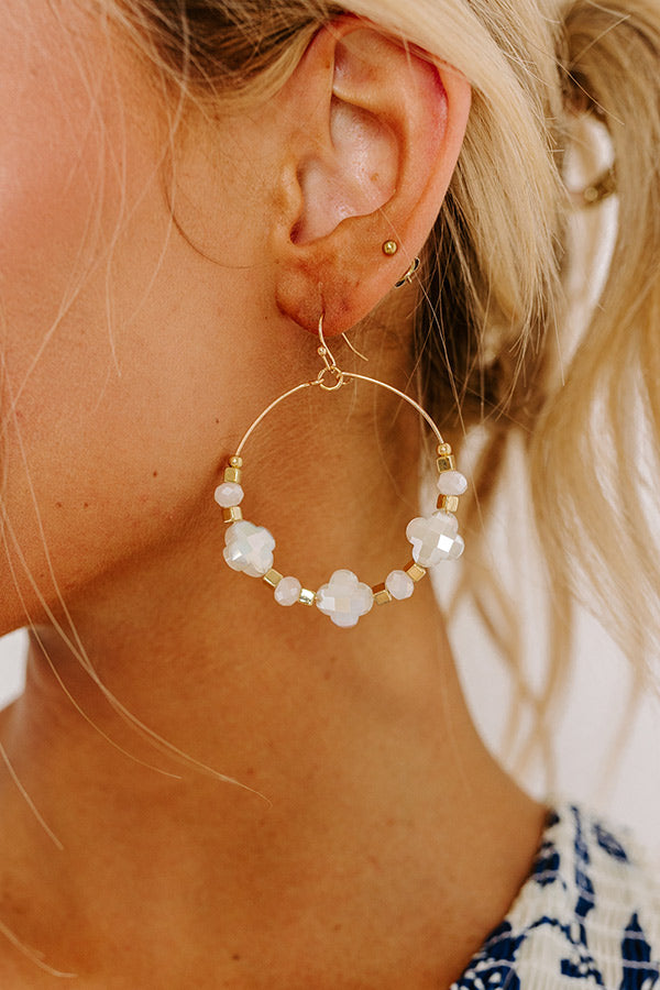 Deeply In Love Earrings in White Image - 2
