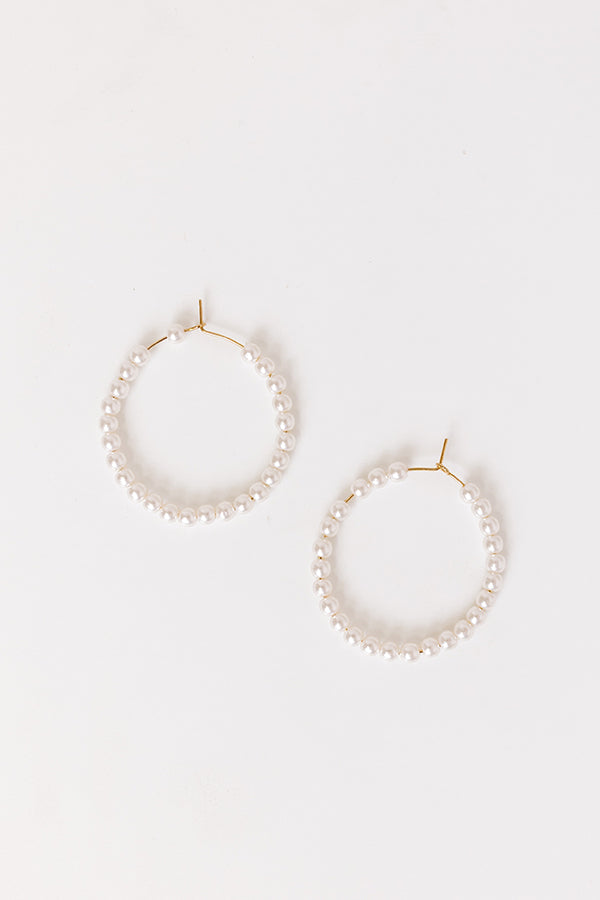 Coastal Breeze Pearl Hoop Earrings