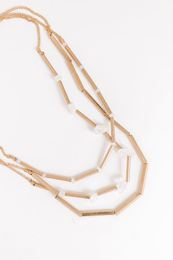 Cherished Moment Layered Necklace in Clear Image - 1
