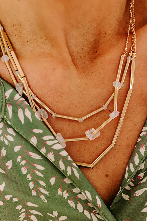 Cherished Moment Layered Necklace in Clear Image - 3