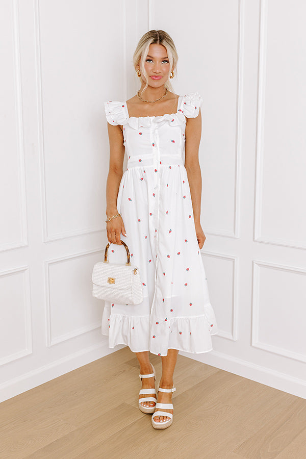 Strawberry Kisses Button Down Midi Image - 1