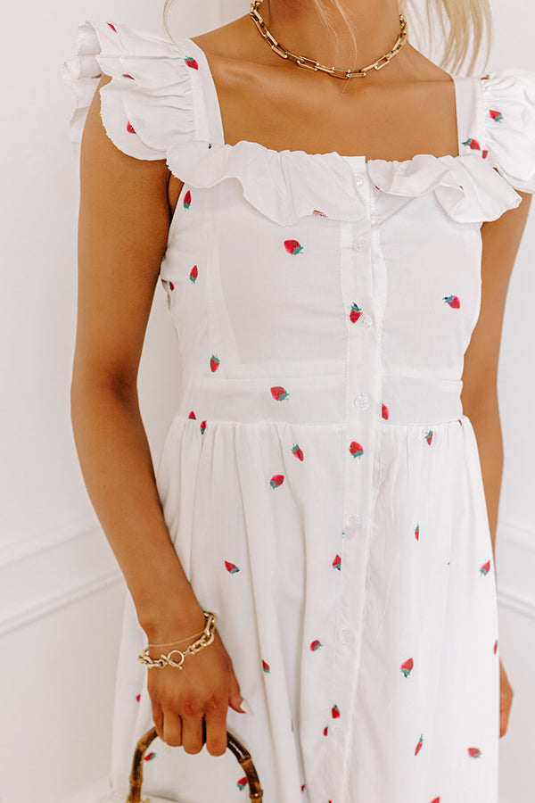 Strawberry Kisses Button Down Midi Image - 2