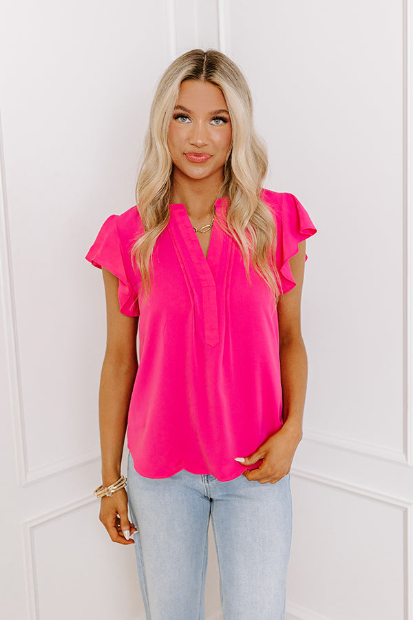 Pop Of Color Shift Top in Hot Pink Image - 2