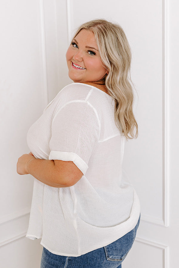 Coastal Breeze Shift Top in White Curves Image - 4