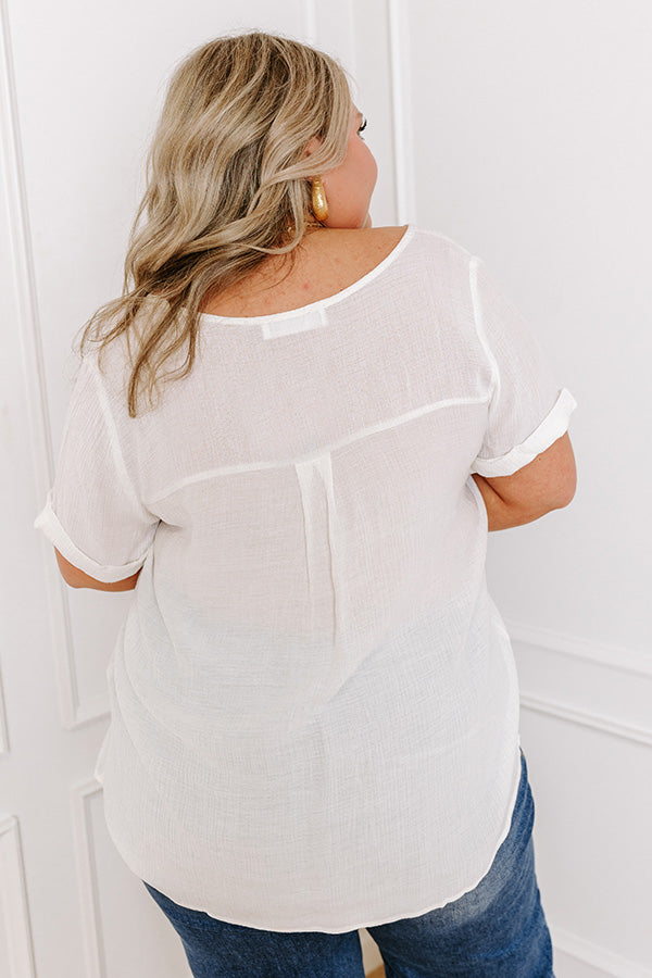 Coastal Breeze Shift Top in White Curves Image - 5