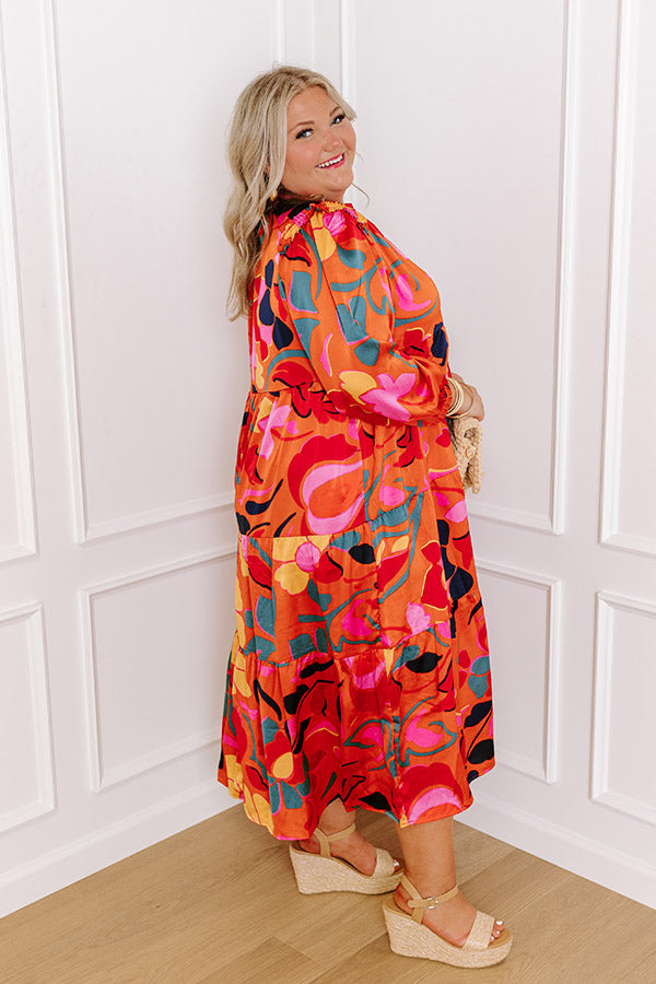 Radiant Rays Satin Midi Curves Image - 3