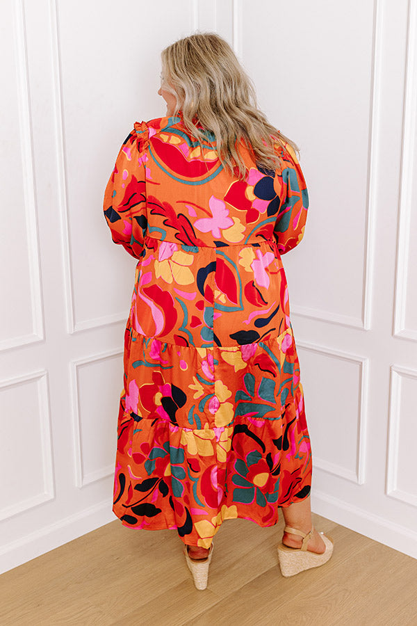 Radiant Rays Satin Midi Curves Image - 5