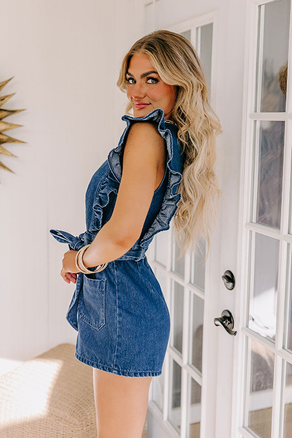 Feeling Flirty Denim Romper Image - 4