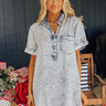 Backyard BBQ Chambray Mini Dress in Medium Wash Image - 1