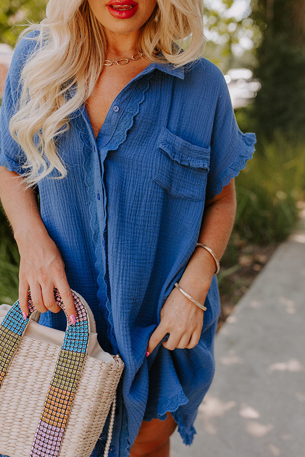 Nashville Stroll Shift Dress in Blue Curves Image - 3