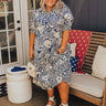Sunday in St. Cloud Paisley Midi in Navy Curves Image - 1