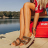 The Livy Faux Nubuck Platform Sandal in Brown Image - 1