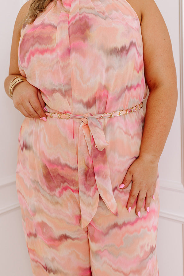 Gala Glam Watercolor Jumpsuit in Pink Curves Image - 4