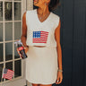 American Girl Sweater Crop Top in White Image - 1
