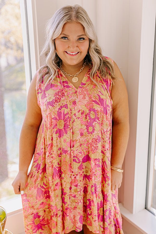 Sorbet Spritzer Floral High-Low Dress Curves Image - 2