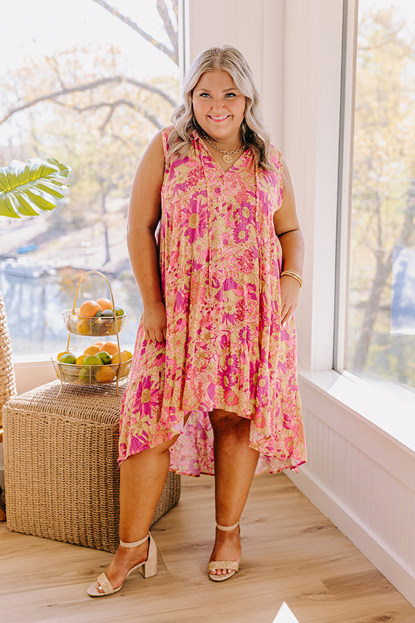 Sorbet Spritzer Floral High-Low Dress Curves Image - 5