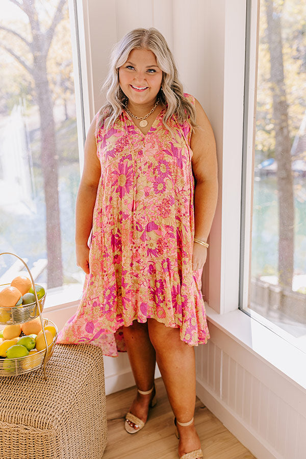 Sorbet Spritzer Floral High-Low Dress Curves Image - 4