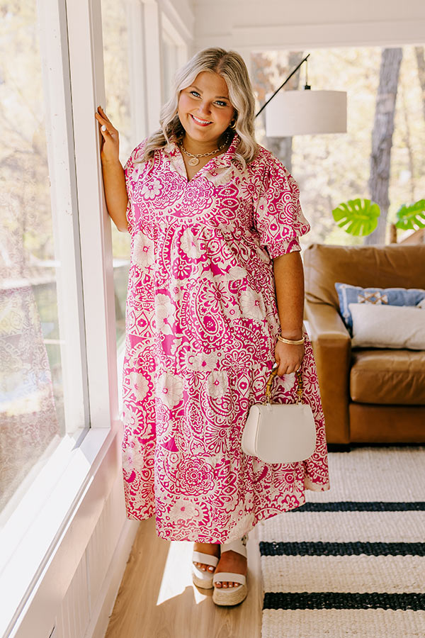 Sunday in St. Cloud Paisley Midi in Berry Curves Image - 1