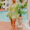 Sorbet Smiles Satin Button Up in Lime Punch Curves Image - 1