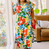 Porch Swing At Sunset Floral Midi in White Curves Image - 1