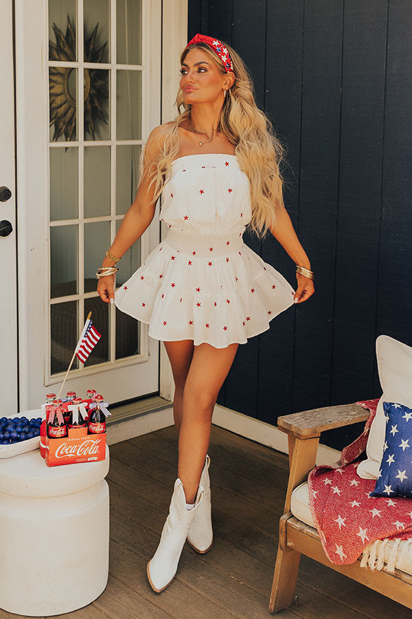 Stars and Sparklers Embroidered Romper Image - 2