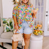Flower Power Shift Top in Green Curves Image - 1