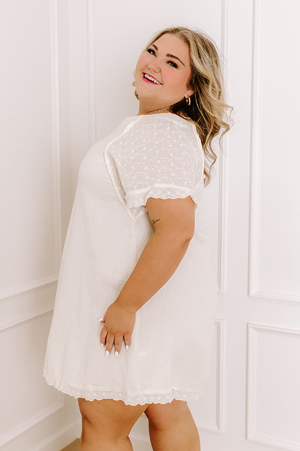 Sunday Mornings Eyelet Shift Dress in Cream Curves Image - 5