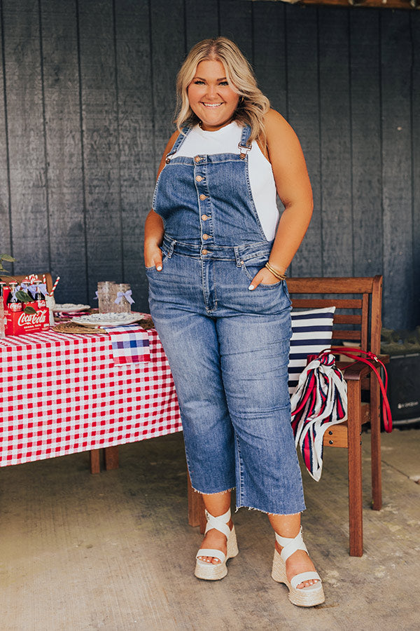 Judy Blue Bella Crop Overalls Curves Image - 3