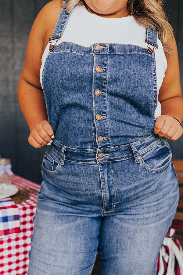 Judy Blue Bella Crop Overalls Curves Image - 5