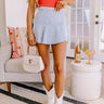 The Lana High Waist Denim Skort in Light Wash Image - 1