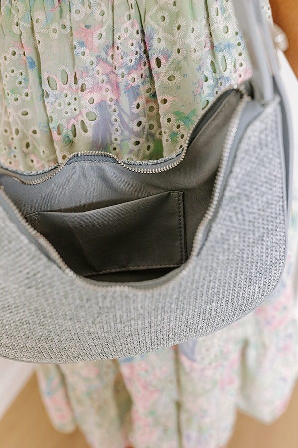 The Luna Spring Woven Purse in Airy Blue Image - 5