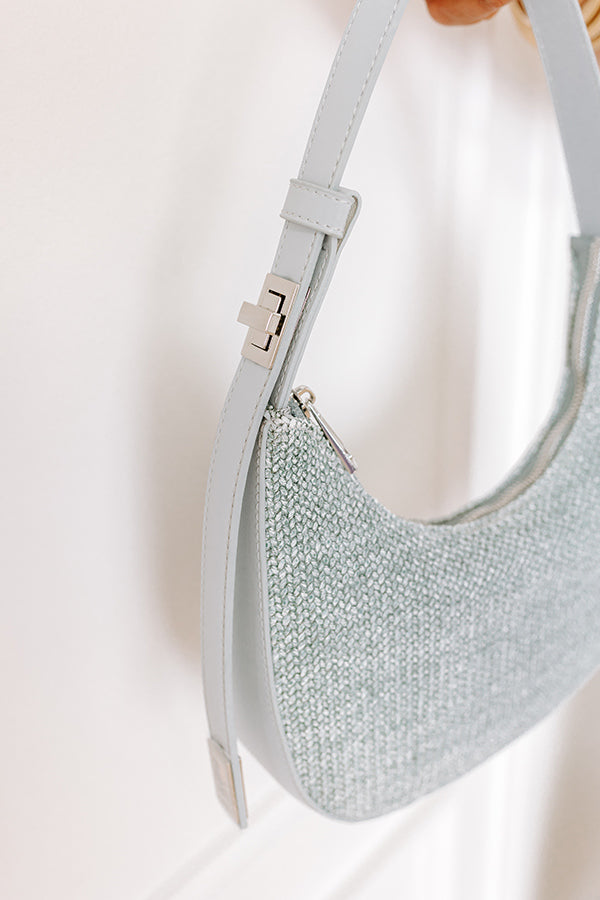 The Luna Spring Woven Purse in Airy Blue Image - 4