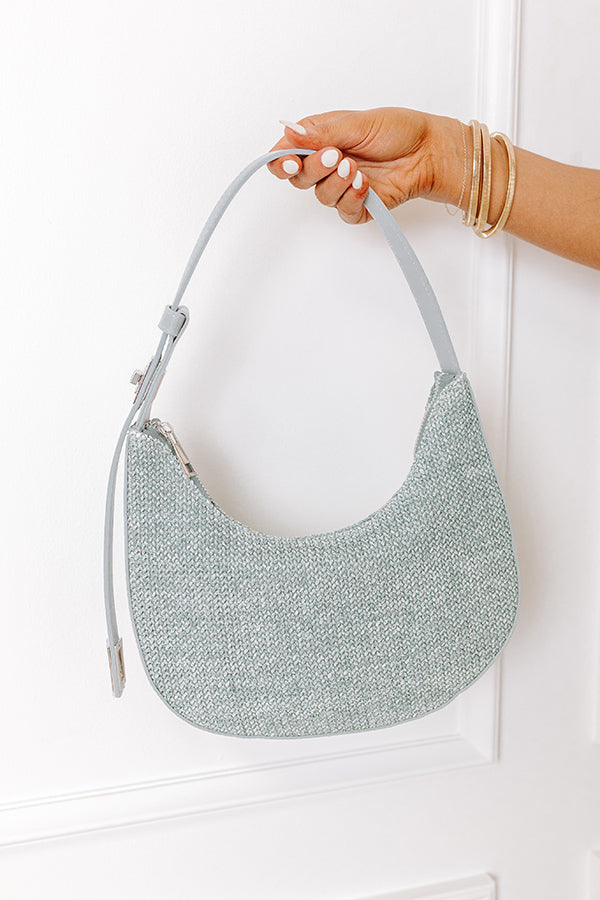 The Luna Spring Woven Purse in Airy Blue Image - 3