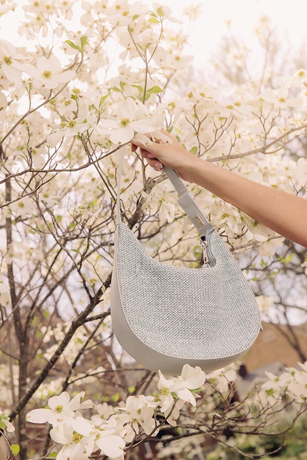 The Luna Spring Woven Purse in Airy Blue Image - 2