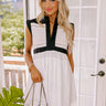 Social Meetup Woven Mini Dress in White Image - 1