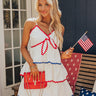 Americana Kisses Tiered Mini Dress in White Image - 1