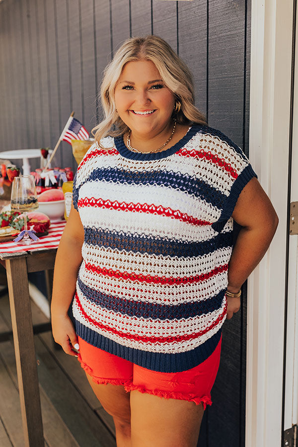 Lake Days Knit Stripe Top Curves Image - 4