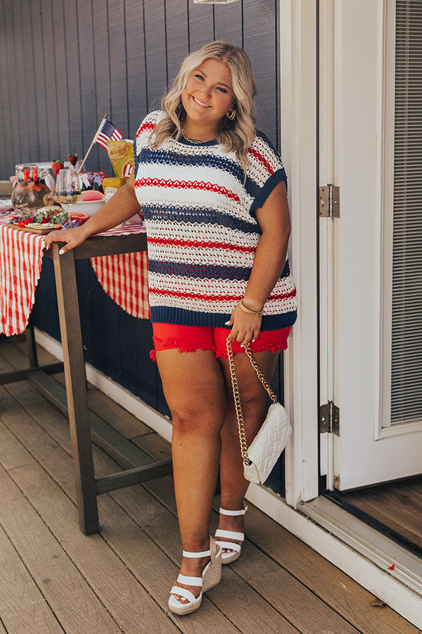 Lake Days Knit Stripe Top Curves Image - 1