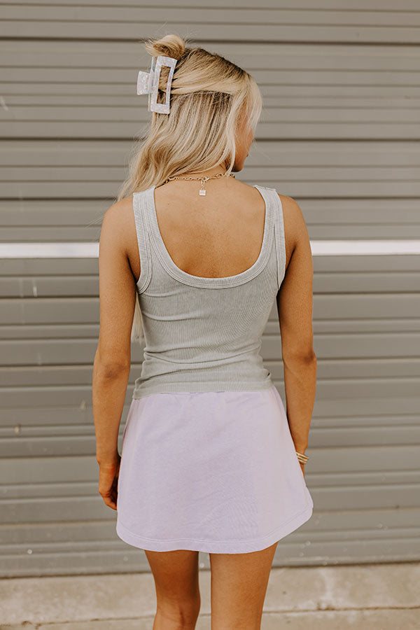 Summer Basic Ribbed Reversible Tank in Grey Image - 4