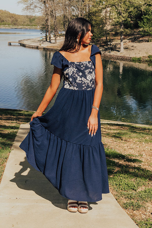 Picnic At The Park Embroidered Maxi Dress Image - 1