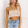 Easily Paired Seamless Bandeau Top in Beige Image - 1