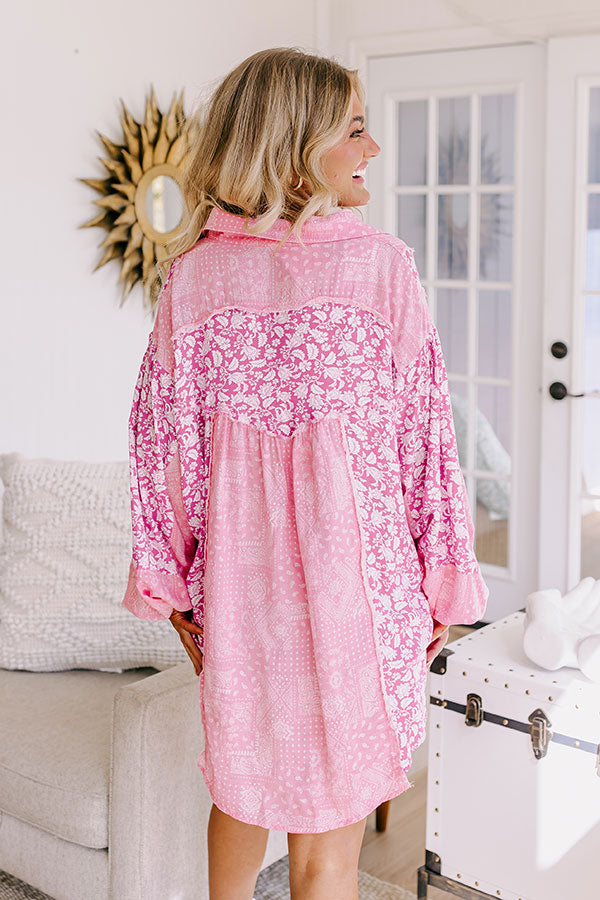 Tucson Brunch Button Up in Pink Image - 4