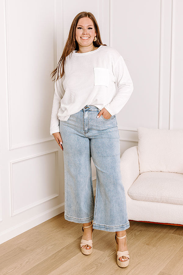 Risen Raelynn High Waist Wide Leg Jean in Light Wash Curves Image - 1