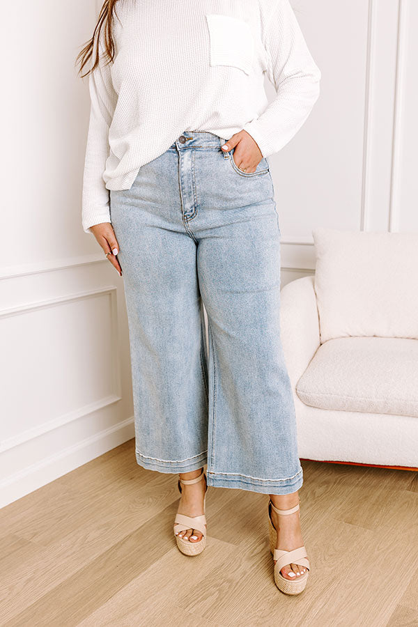 Risen Raelynn High Waist Wide Leg Jean in Light Wash Curves Image - 2