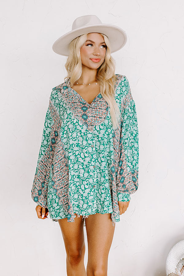 Tucson Brunch Button Up in Green Image - 2
