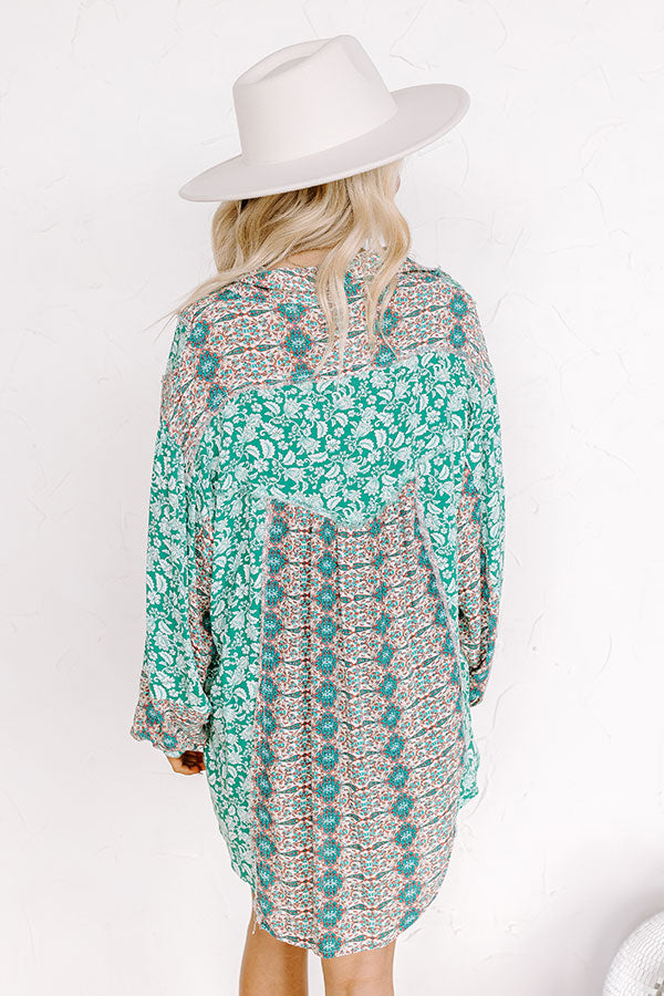 Tucson Brunch Button Up in Green Image - 3