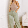 Risen Iris Midrise Wide Leg Jean in Sage Curves Image - 1
