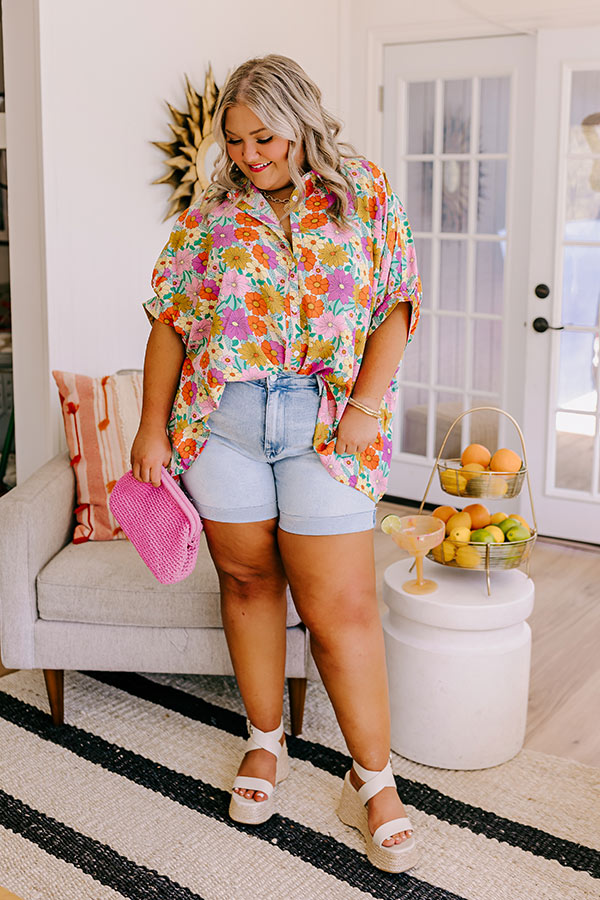 Risen Tabor High Waist Shorts in Light Wash Curves Image - 2
