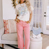 Risen Iris Midrise Wide Leg Jean in Pink Image - 1
